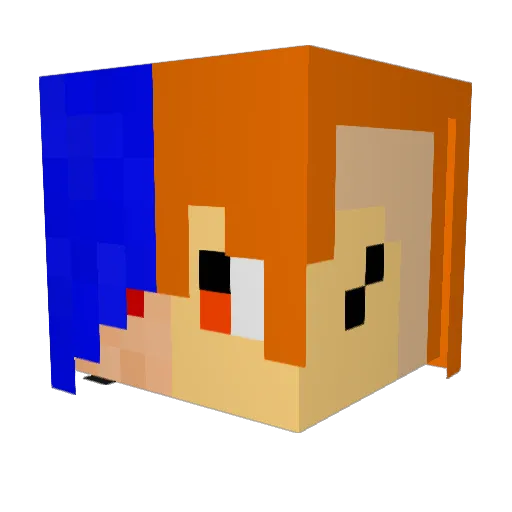 Game_Rocker Minecraft avatar head, 3D render