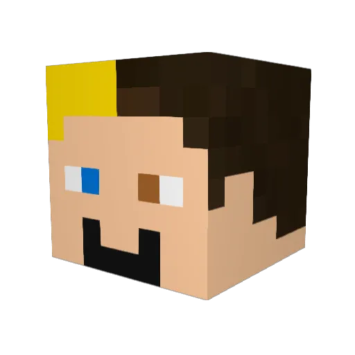 Gamebrozo Minecraft avatar head, 3D render