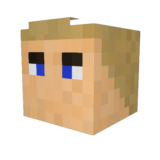 Gamemessor Minecraft avatar head, 3D render