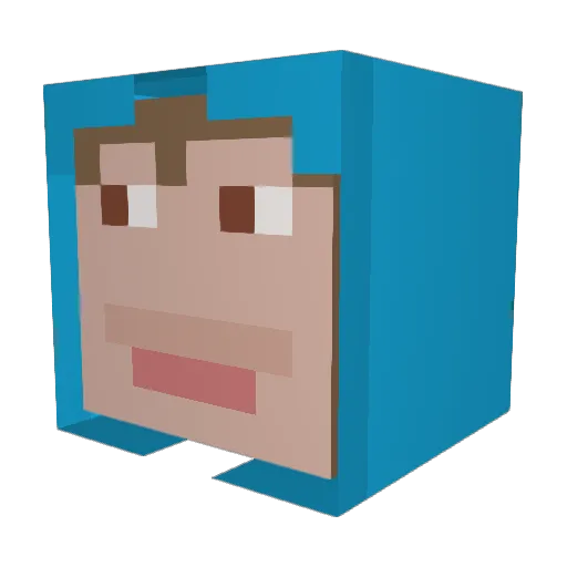 Gamenoob_three Minecraft avatar head, 3D render
