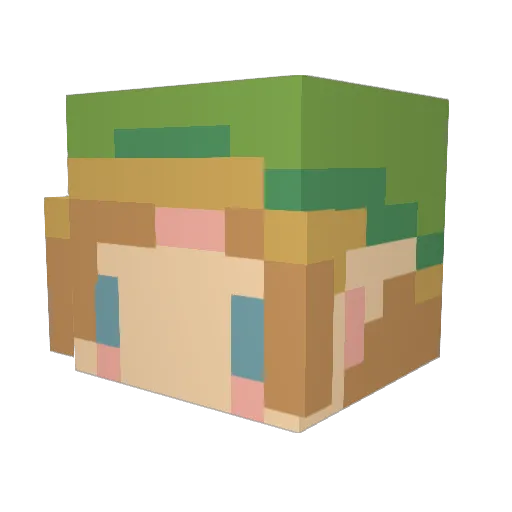 Gameplay Minecraft avatar head, 3D render