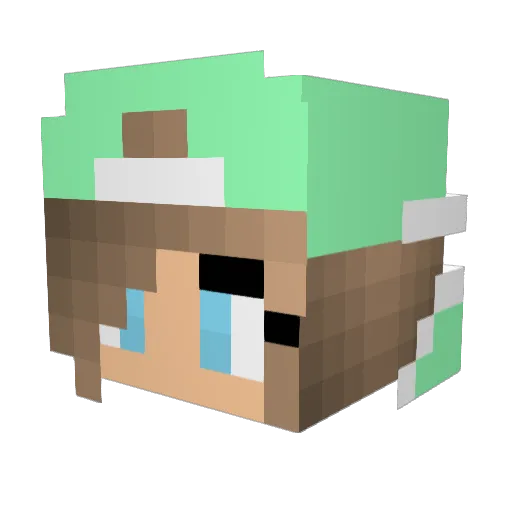 GamerChika Minecraft avatar head, 3D render