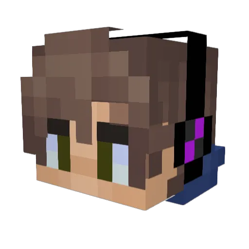 GamerDudes100M Minecraft avatar head, 3D render