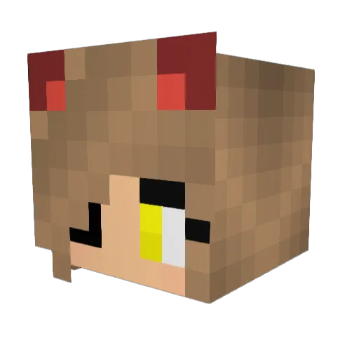GamerFoxy Minecraft avatar head, 3D render