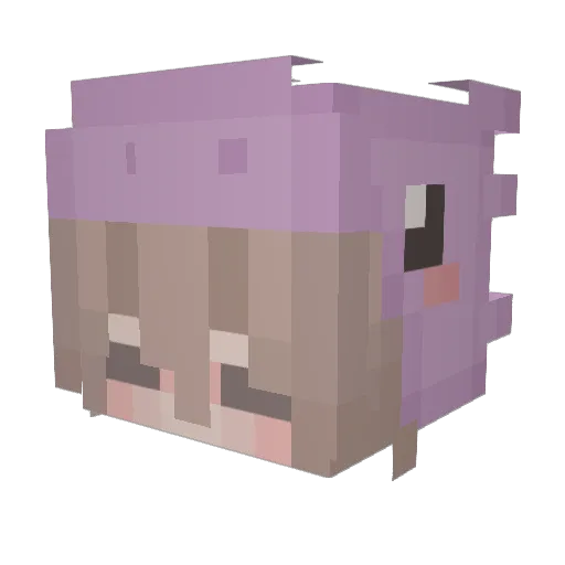 GamerGirl878 Minecraft avatar head, 3D render