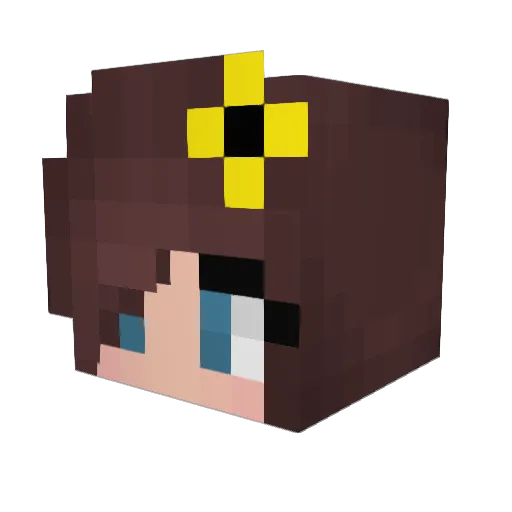 GamerGirlFeri Minecraft avatar head, 3D render