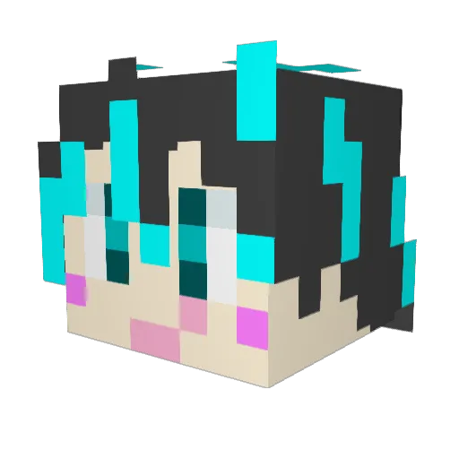 GamerGirlThe7th Minecraft avatar head, 3D render