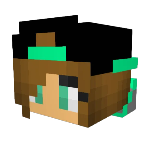 GamerGirl_7 Minecraft avatar head, 3D render