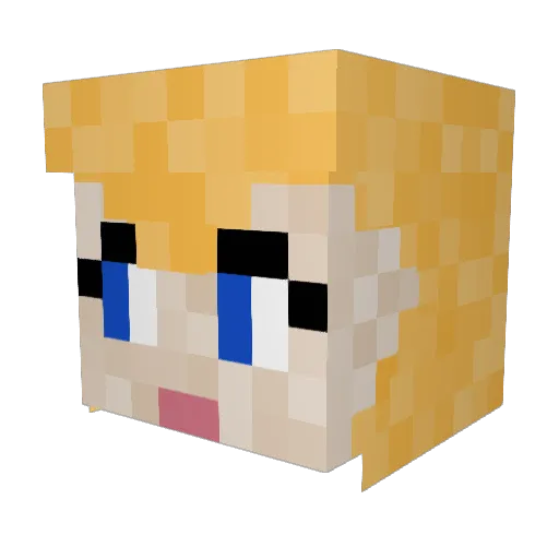 GamerGoddess Minecraft avatar head, 3D render