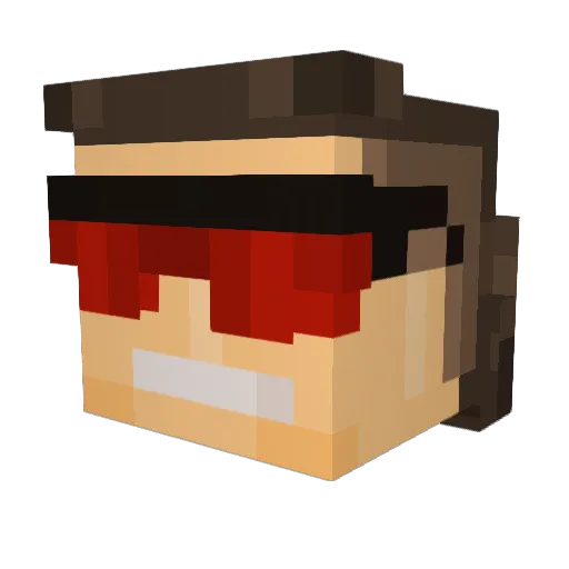 GamerGrizzYT Minecraft avatar head, 3D render