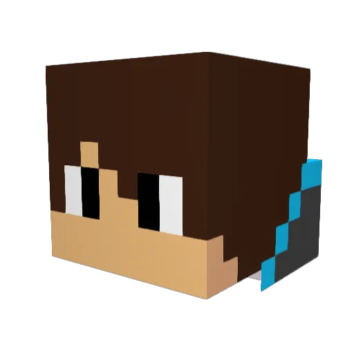 GamerHaakon Minecraft avatar head, 3D render