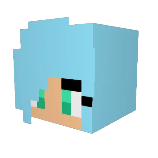 GamerJill Minecraft avatar head, 3D render