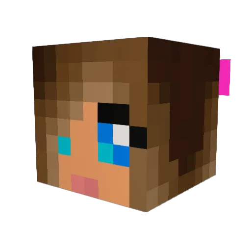 GamerMiez Minecraft avatar head, 3D render