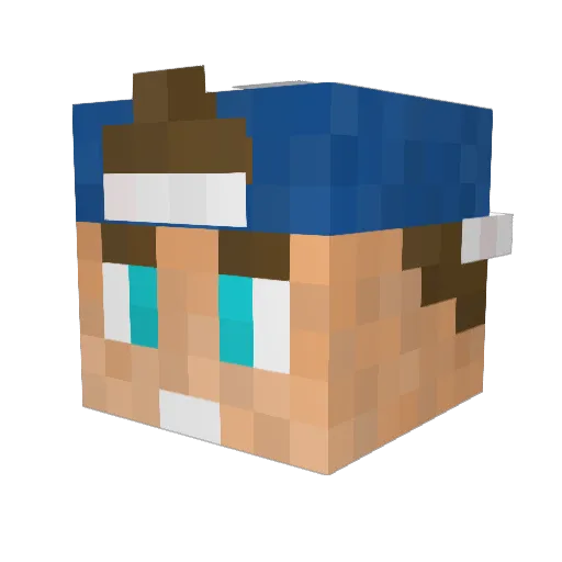 GamerOff Minecraft avatar head, 3D render