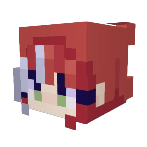 GamerRedRuby Minecraft avatar head, 3D render