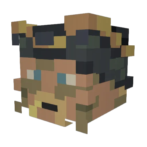 GamerRhodes Minecraft avatar head, 3D render