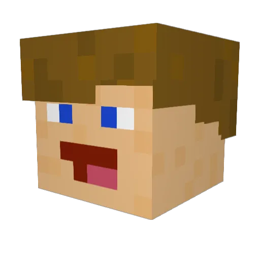 GamerW090 Minecraft avatar head, 3D render