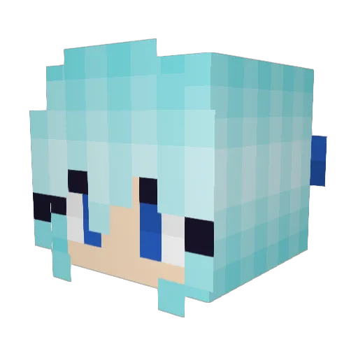 GamerWered Minecraft avatar head, 3D render
