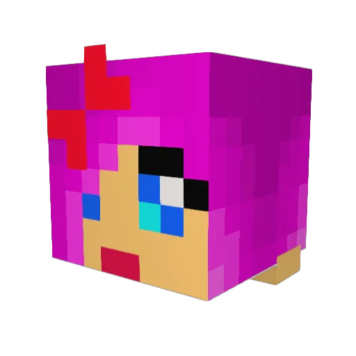 Gamer_Mama Minecraft avatar head, 3D render