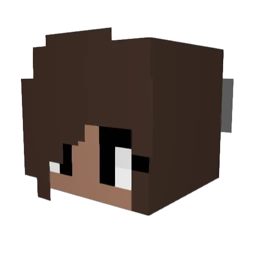 Gamerchic123 Minecraft avatar head, 3D render