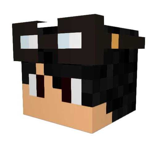 Gamercurse Minecraft avatar head, 3D render