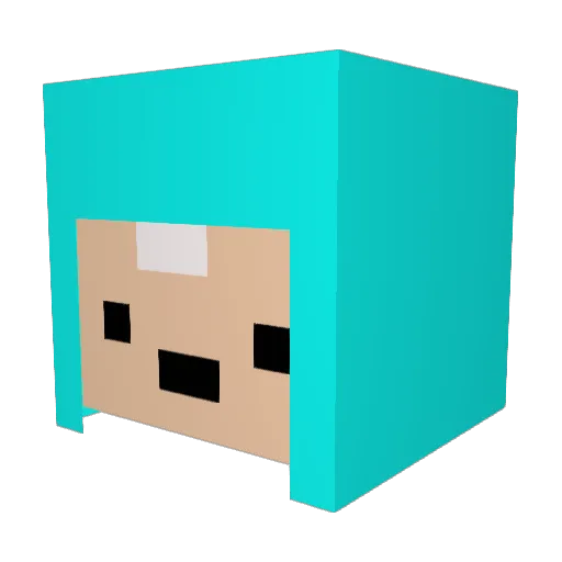 Gamerdificulty Minecraft avatar head, 3D render