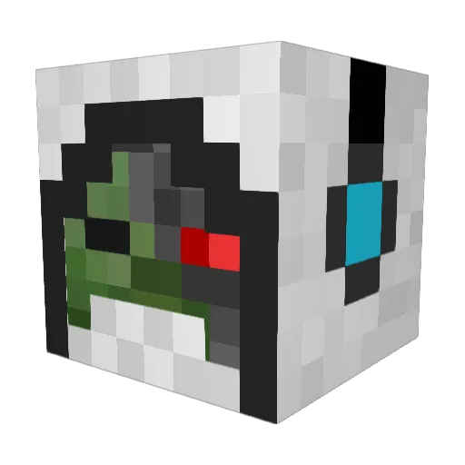 Gamerduo Minecraft avatar head, 3D render