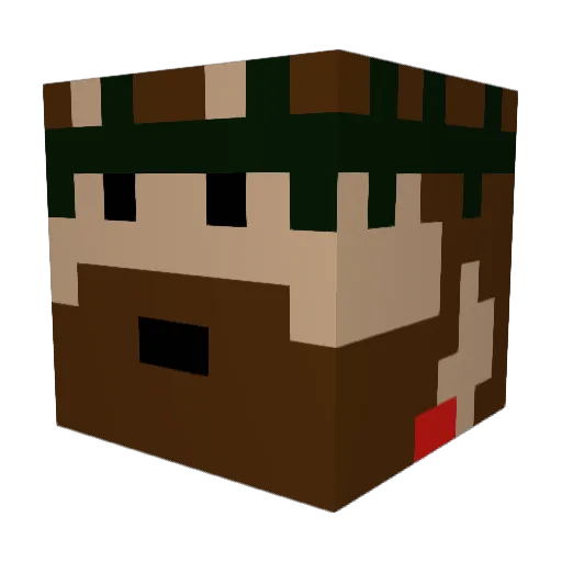 Gamerfool Minecraft avatar head, 3D render