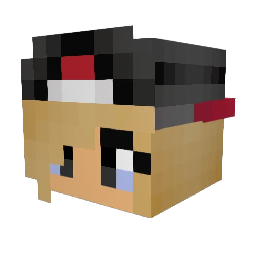 Gamerhans Minecraft avatar head, 3D render