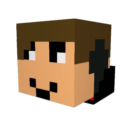 Gamersdad Minecraft avatar head, 3D render