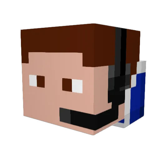 Gamerstyle Minecraft avatar head, 3D render