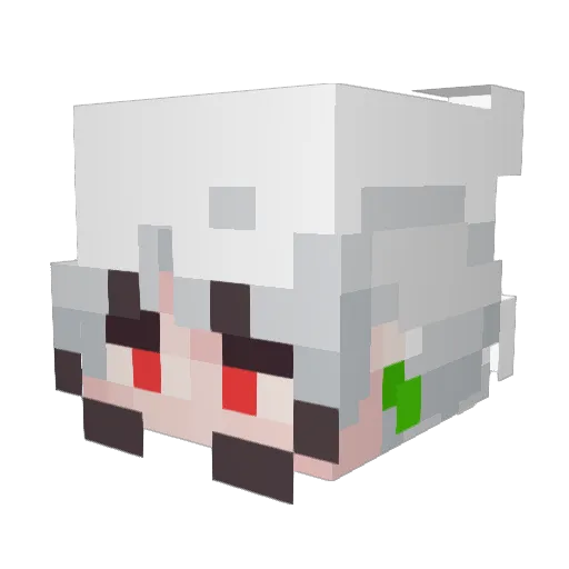 Gameshow_Ghost Minecraft avatar head, 3D render