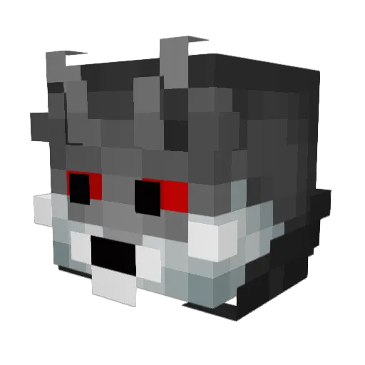 GamewolfMC Minecraft avatar head, 3D render