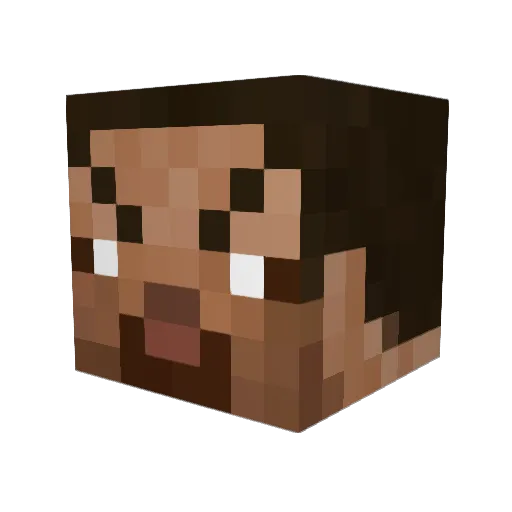 GamezJohn Minecraft avatar head, 3D render