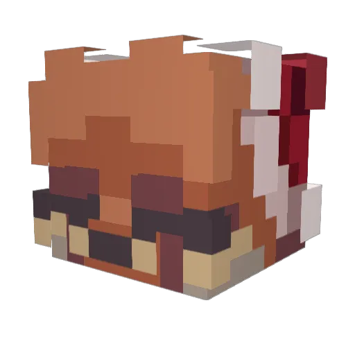 Gamign Minecraft avatar head, 3D render
