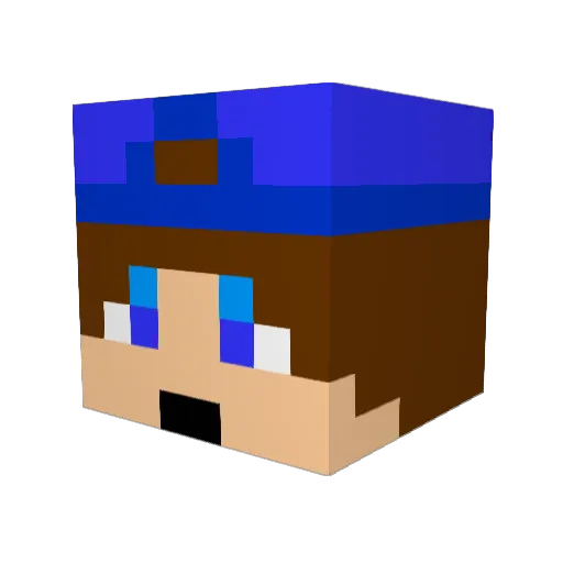 GamingBubi Minecraft avatar head, 3D render