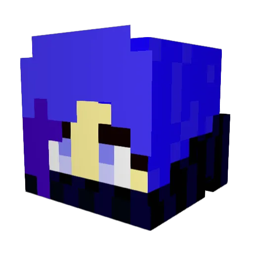 GamingChan Minecraft avatar head, 3D render