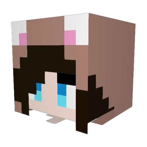 GamingFunWolfZz Minecraft avatar head, 3D render
