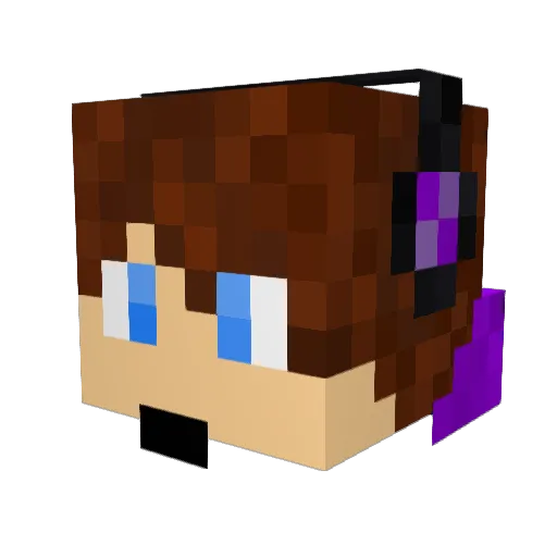 GamingLord7 Minecraft avatar head, 3D render