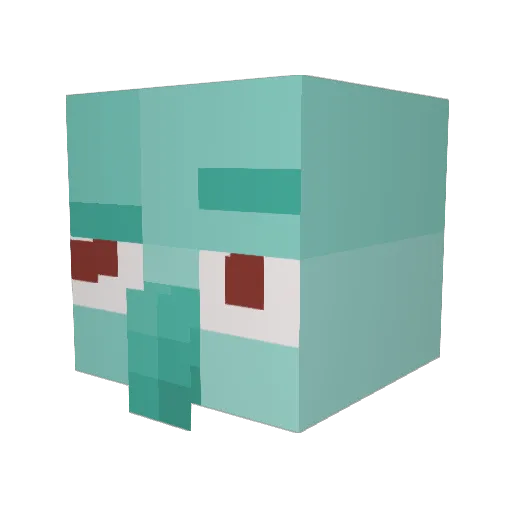 GamingMajesty Minecraft avatar head, 3D render