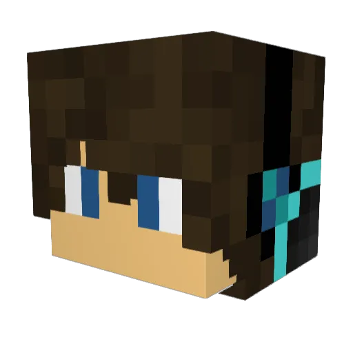 GamingMaster1237 Minecraft avatar head, 3D render