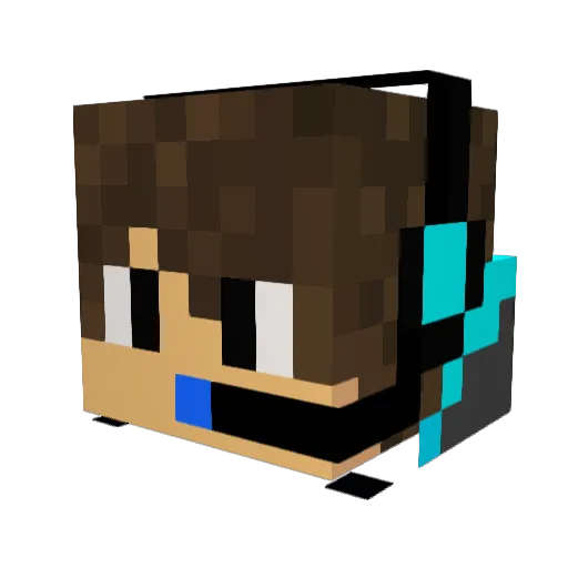 GamingNoobie Minecraft avatar head, 3D render