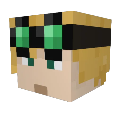 GamingOnCoffee Minecraft avatar head, 3D render