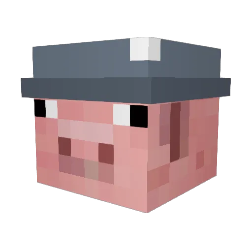GamingPig06 Minecraft avatar head, 3D render