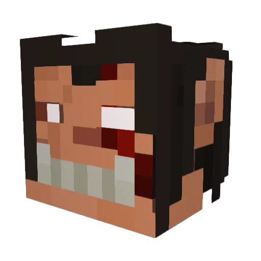 GamingSimp Minecraft avatar head, 3D render