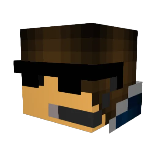 GamingWPro Minecraft avatar head, 3D render