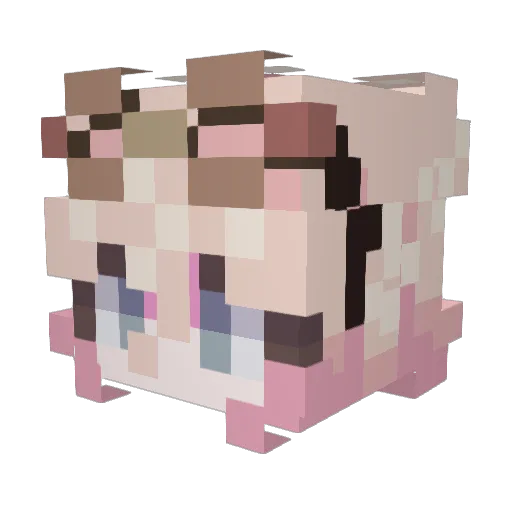 GamingWithKalie Minecraft avatar head, 3D render