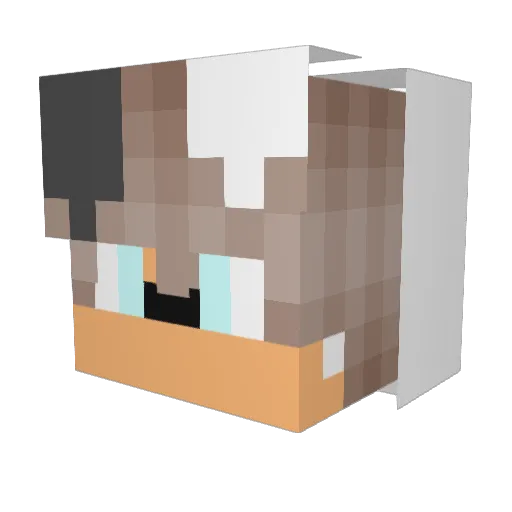 GamingWithRex Minecraft avatar head, 3D render