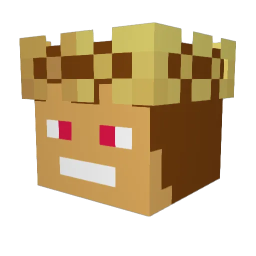 Gaming_RRC Minecraft avatar head, 3D render