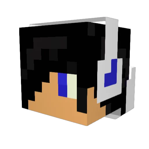 GammaEar Minecraft avatar head, 3D render